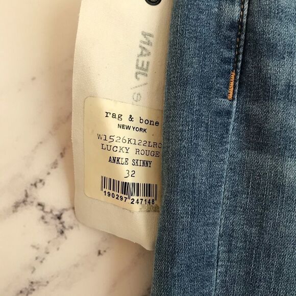 Rag & Bone Skinny Ankle in Lucky Rouge 32 - Picture 6 of 7